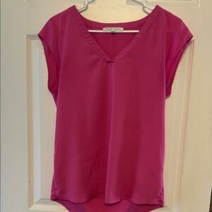 Pink V-Neck Women's Top small